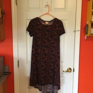 LuLaRoe Carly Dress Navy and Pink XS